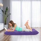 MAT EXPERT Floor Chair with Back Support, Floor Gaming Chair w/ 14 Adjustable Position, Soft Coral Fleece&Alloy Steel Frame, Foldable Padded Lazy Couch Recliner for Meditating (Violet, Large)