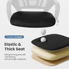 DUMOS Home Office Chair - Ergonomic Mid Back Mesh Desk Chair with Lumbar Support & Rocking Mode, Height Adjustable with Fixed Armrest, for Computer, Gaming, Meeting, 360° Swivel, Black