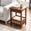 YUNMUARY-End Tables Living Room,Sofa Table, Farmhouse Side Table with Drawers,12.99 Inches Wide Small End Tables for Small Spaces,Narrow Nightstand for Bedroom.Easy Assembly.
