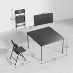 Folding Card Table and Chairs Set, 5-Piece, 34" Card Table with 4 Durable 330lbs Chairs for Card Games, Dining, Indoor & Outdoor Use, Black