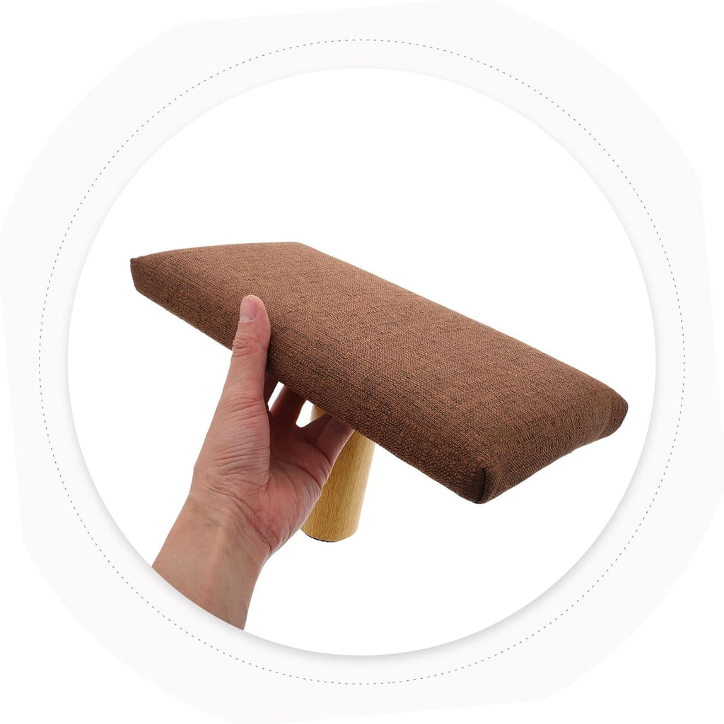 Operitacx Wooden Stool Small Size with Cushion Portable Bench for Posture Support Suitable Under 150cm Height and Prayer Sessions