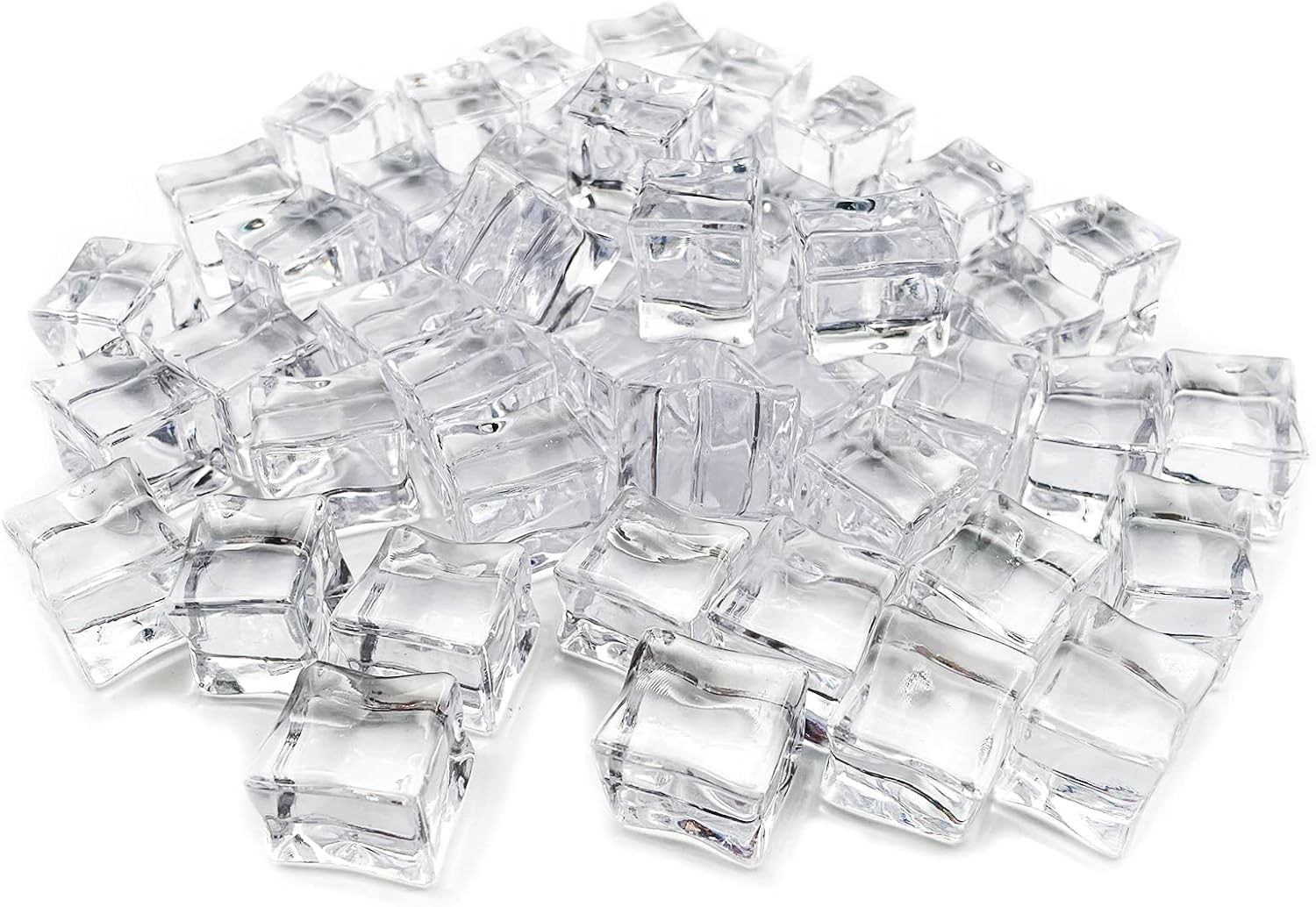 Fake Ice, Clear Fake Ice Cubes Acrylic, 17 mm 100 PCS Acrylic Decorative Ice Cubes for Photography Accessories Props Decoration Vase Fillers