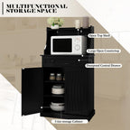 ARTPOWER 54" Kitchen Microwave Cabinet/Stand with Storage and Drawers, Pantry Storage Cabinet with Hutch & Adjustable Shelves for Kitchen, Dining Room, Living Room, Hallway in Black