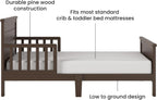 Child Craft Woodland Toddler Bed and Nightstand Bedroom Furniture Set, 2 Piece, Low to Ground Design (Brushed Truffle)
