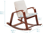 ECR4Kids Bentwood Reading Rocking Chair with Armrests and Cushion, Montessori Furniture, Dark Walnut