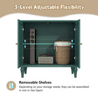 ARTPOWER Green Sideboard Buffet Cabinet with Storage, Mid-Century Modern Storage Cabinet with 2 Doors and Adjustable Shelves, Accent Style Sideboard for Entryway, Dining Room, Living Room