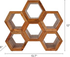 Gourmet Basics by Mikasa Amara Honeycomb 6 Bottle Acacia Wood Wine Rack, 13.7 x 6 x 12 Inch