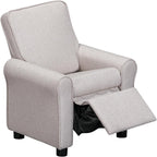 Olive & Opie Jordan Kids/Toddler Push Back Recliner Chair, Lounge Sofa for Boys & Girls Ages 3 and Up, Soft Upholstery, Greige