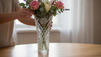 Lorren Home Trends Flower Vase Melodia, Made In Italy. 12" Tall, 6" Opening