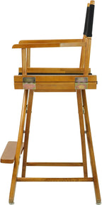 Casual Home Director's Chair ,Honey Oak Frame/Black Canvas,24" - Counter Height