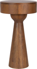Kate and Laurel Solbrett Transitional Sophisticated Round Side Table, 12 x 12 x 22, Walnut, Sculptural Living Room End Table with Unique Pedestal Table Design for Use as Bedroom Nightstand