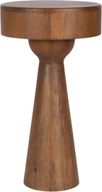 Kate and Laurel Solbrett Transitional Sophisticated Round Side Table, 12 x 12 x 22, Walnut, Sculptural Living Room End Table with Unique Pedestal Table Design for Use as Bedroom Nightstand
