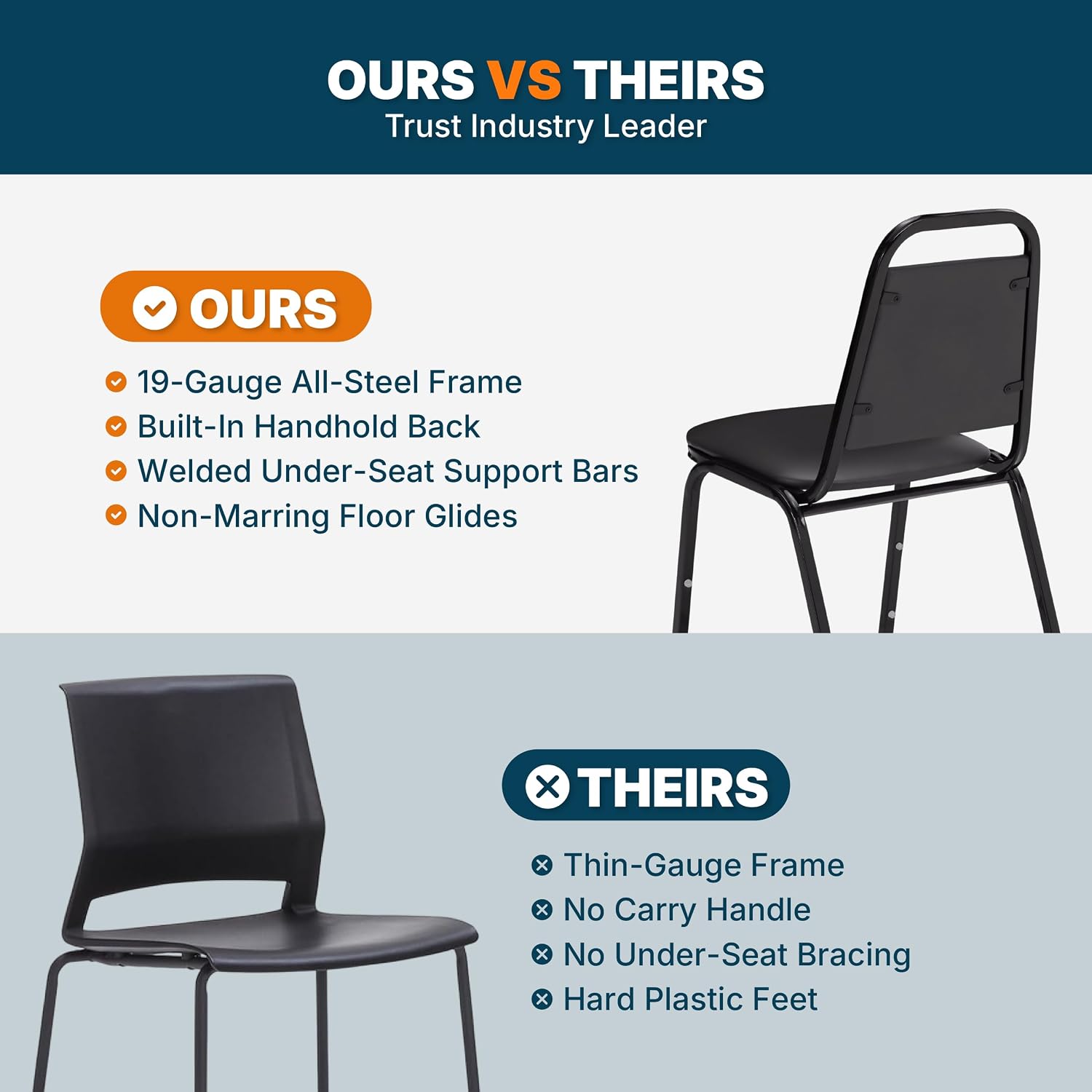 OEF Furnishings OEF9110-B/4 Banquet Chairs Premium Commercial Seating (4 Pack, Vinyl, Black, Black Frame)