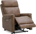 KISLOT Leather Recliner Chair for Adults Wall Hugger RV Recliner with USB Charging Ports Electric Power Reclining Sofa for Living Room Home Theater Seating Bedroom