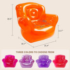 Inflatable Chair Blow Up Sofa with Electric Pump, Transparent PVC Couch Single Seat for Adults, Indoor Outdoor Furniture Air Sofa for Bedroom Camping Pool 300LB (Orange)