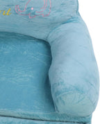 Foldable Kids Sofa, 2 in 1 Open Couch Sleeper for Children, Elephant Embroidery Pattern Comfy Sponge Sofa with Lightweight Portable Design for Bedrooms and Playrooms (Folding in Thirds)