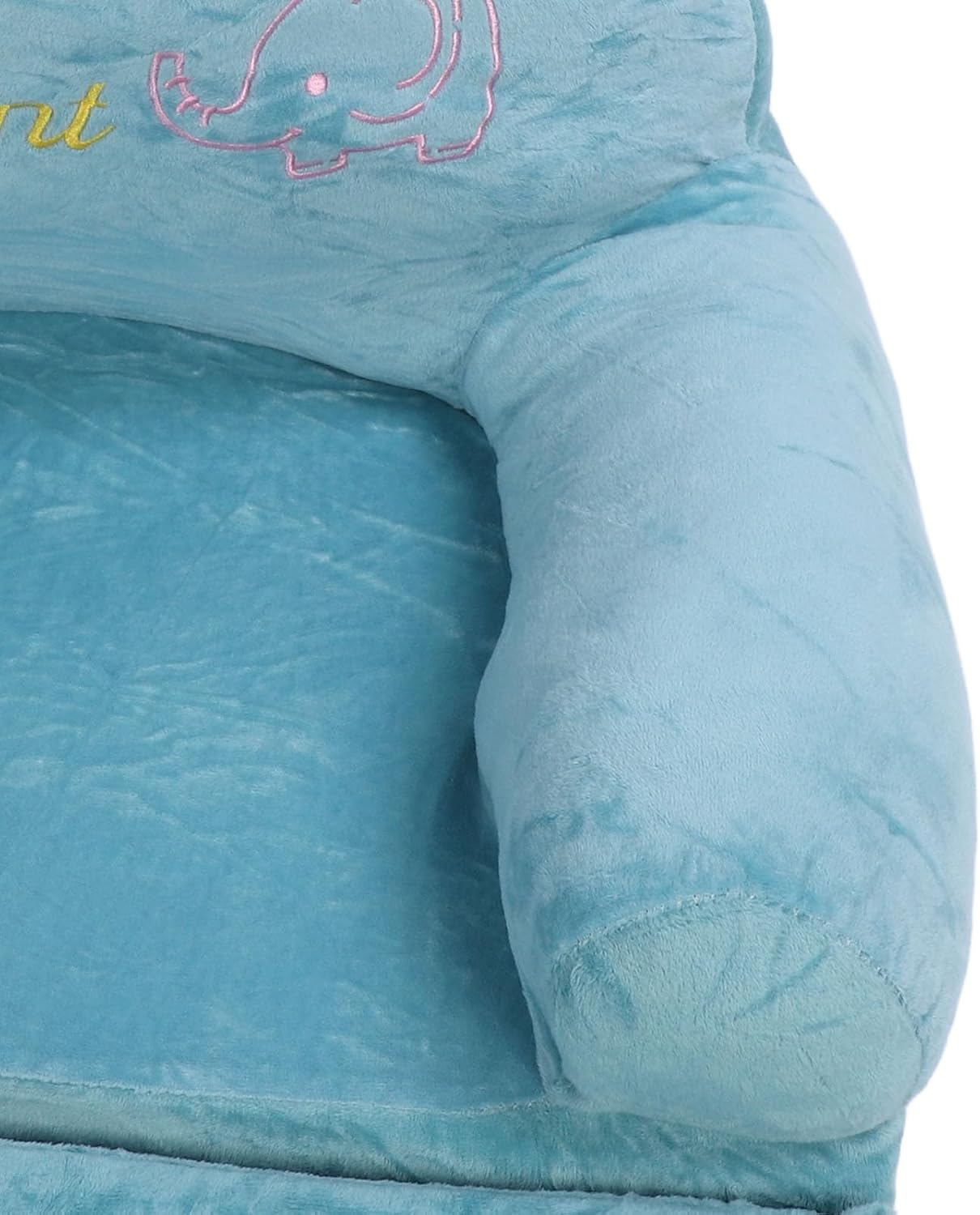 Foldable Kids Sofa, 2 in 1 Open Couch Sleeper for Children, Elephant Embroidery Pattern Comfy Sponge Sofa with Lightweight Portable Design for Bedrooms and Playrooms (Folding in Thirds)