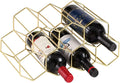 Buruis 9-Bottle Countertop Wine Rack, Honeycomb Metal Wine Holder, Gold | No Assembly Required, Space-Saving Wine Storage, Kitchen Bar Organizer, Red & White Wine Display, Modern Home Decor