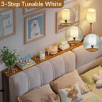 keomaisyto 63 Inch Narrow Console Table with 3-Color Adjustable Light and Charging Station, Sofa Table Behind Couch with 2 AC Outlets USB & Type-C Port, Extra Long Entryway Table, Rustic Brown