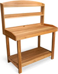 All Things Cedar Deluxe Potting Bench, Outdoor Garden Workstation Table, 24" D x 47.5" W x 61" H