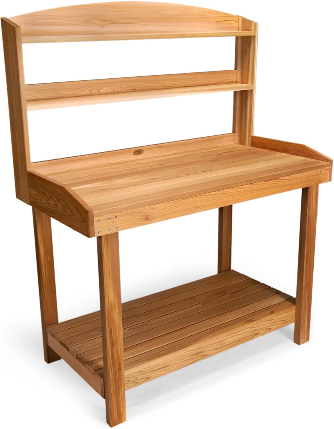 All Things Cedar Deluxe Potting Bench, Outdoor Garden Workstation Table, 24" D x 47.5" W x 61" H