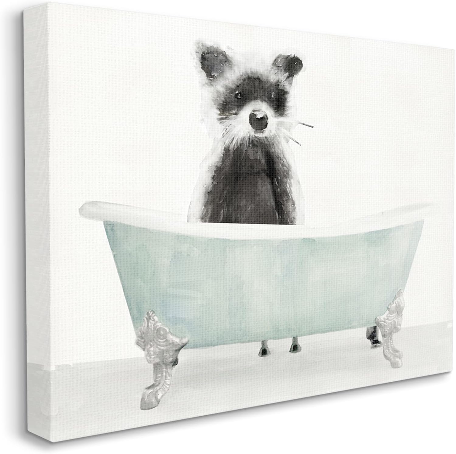 Stupell Industries 'Raccoon In A Tub', Canvas Art, 20 x 16 Inches, Easy to Hang and Sturdy, Made in USA, by Stellar Design Studio