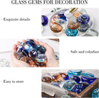 DomeStar 2 LB Glass Beads, Decorative Marbles for Vases, Sun Moon Stars Flat Marbles Glass Gem for DIY Aquarium Vase Fillers(35-40pcs)