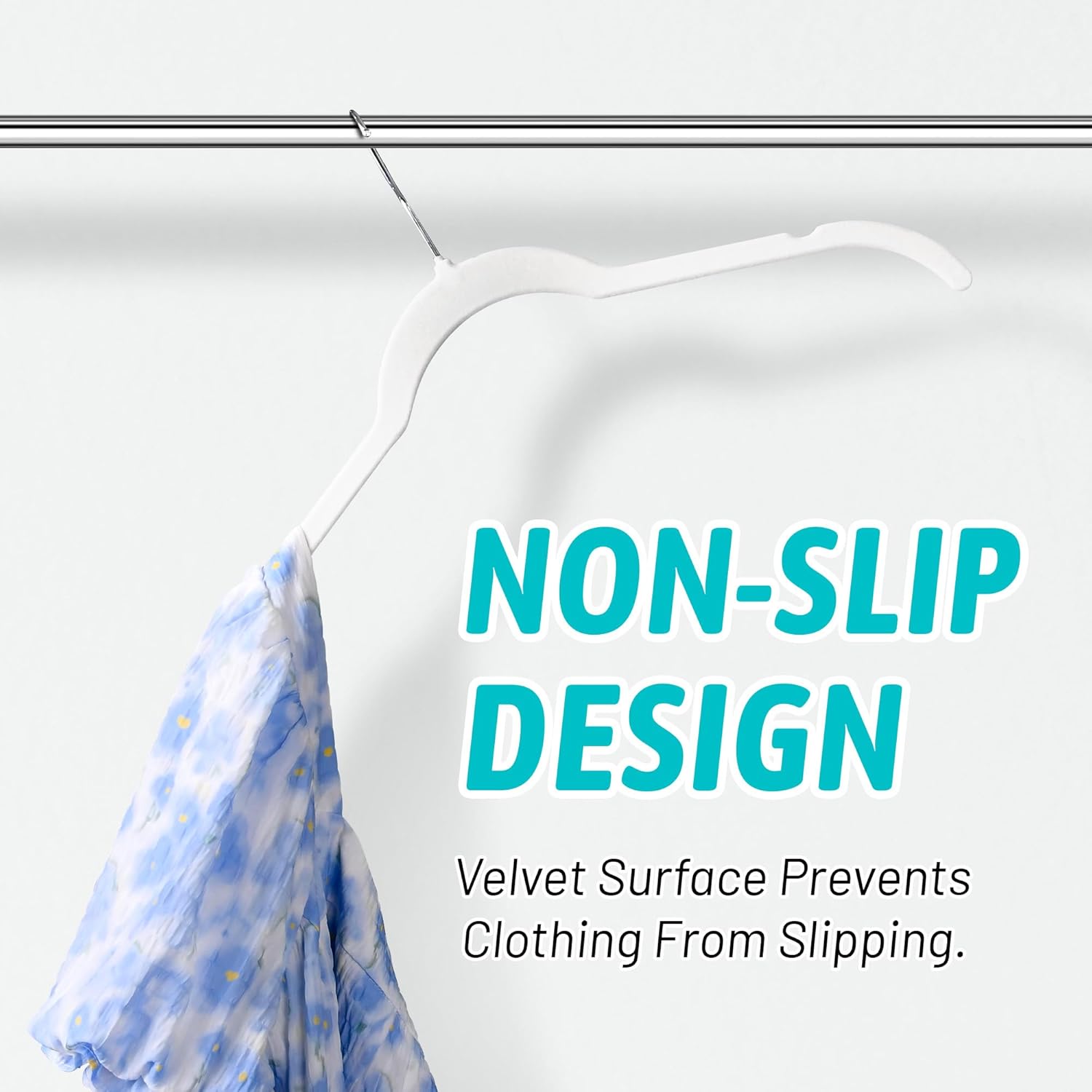 Sishynio Velvet Hangers 100 Pack, Space Saving Non Slip Hangers for Closet Organization, Slim Flocked Clothes Hangers with 360° Hooks for Shirts, Dresses, Pants, Coats and Tops(White)