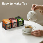 Tea Bag Organizer, Mesh Tea Bag Holder with Handle, Teabag Holder, Tea Station Organizer for Countertop, Pantry, Kitchen, Cabinet - Black