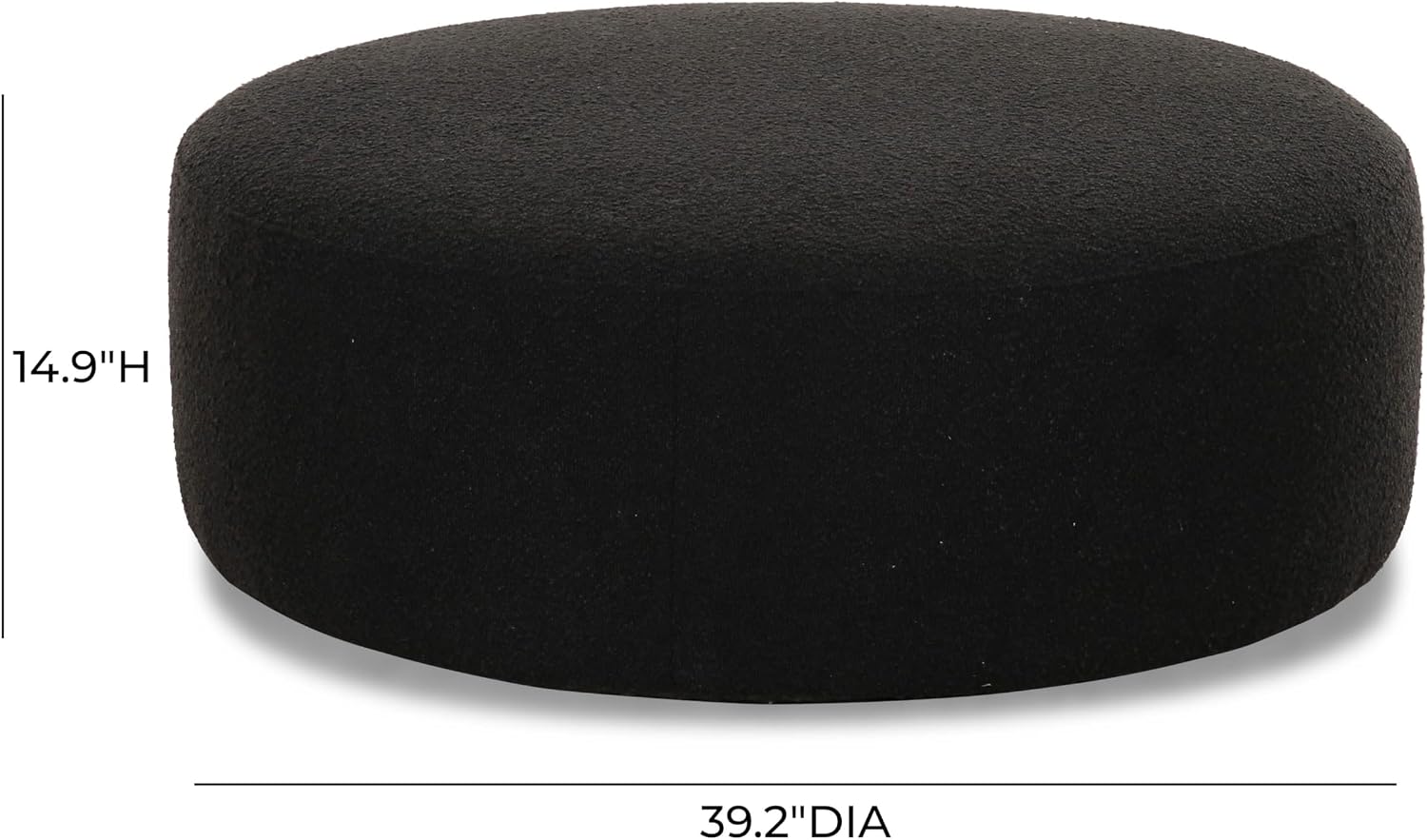 Tov Furniture Broohah Black Boucle Ottoman