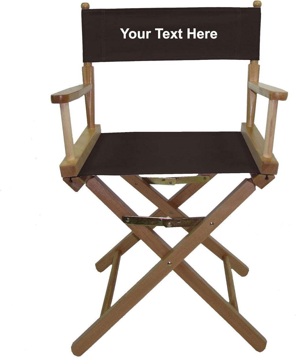 TLT Personalized Embroidered Contemporary 18 Inch Table Height Natural Frame Director's Chair - Black