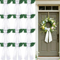 Dream Loom Wreath Sash for Front Door, 12pcs White Wreath Sash Garland Ribbon Accessories for Xmas Party Yard Doorway Indoor Outdoor Wall Wedding Decor