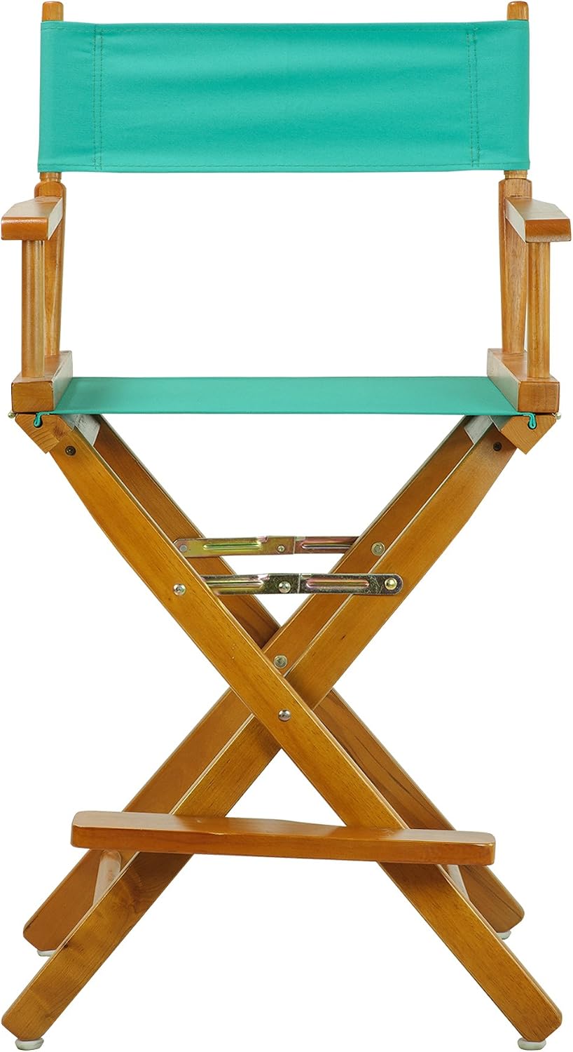 Casual Home 24" Director's Chair Honey Oak Frame-with Teal Canvas, Counter Height