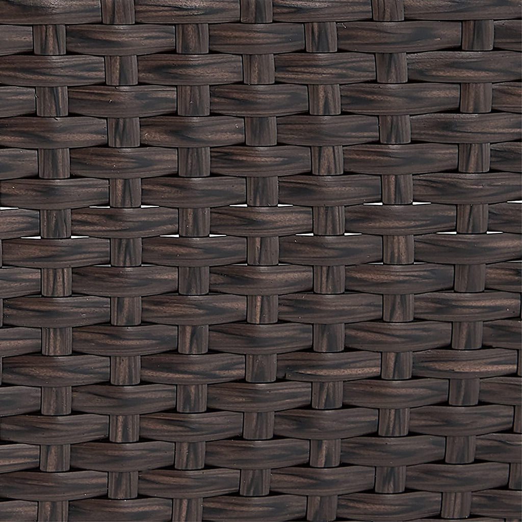 Serta Laguna Brown Wicker Outdoor Patio Ottoman with Beige Cushion for Deck, Porch, Backyard or Patio Seating