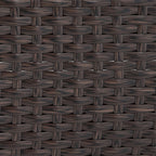 Serta Laguna Brown Wicker Outdoor Patio Ottoman with Beige Cushion for Deck, Porch, Backyard or Patio Seating