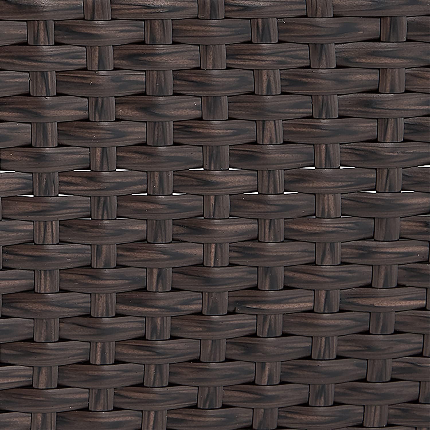 Serta Laguna Brown Wicker Outdoor Patio Ottoman with Beige Cushion for Deck, Porch, Backyard or Patio Seating