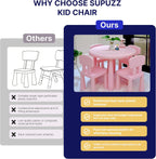 Blue Kids Chair for Table Lightweight for Move | Ergonomic Toddler Chair with Back Support, Durable, Dining & Playroom, Ages 1–5, Blue