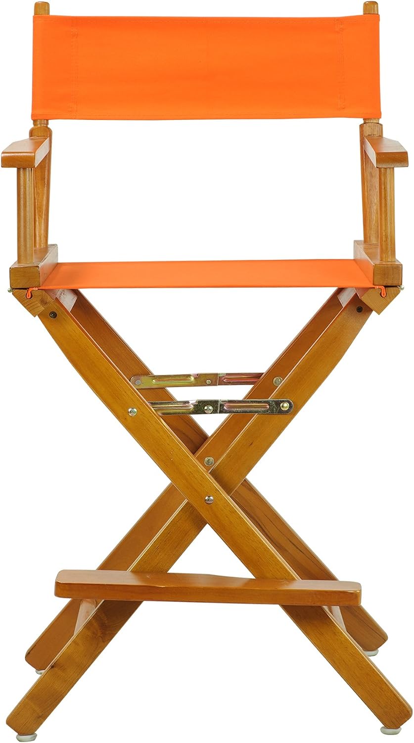 Casual Home 24" Director's Chair Honey Oak Frame-with Tangerine Canvas, Counter Height