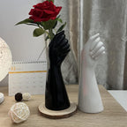Black Hand Shaped Decorative Vase 9.25''H,Modern Ceramic Body Vase,Romehaha Art Small Flower Vase for Coffee Table Decor,Vases for Flowers,Shelf Living Room Home Farmhouse Table Decor