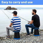 2 PCS Telescopic Stool Cushion, 9.8 Inch Retractable Folding Stool Cushions Round Memory Foam Cushions for Retractable Camping Stools with Elastic Strap for Picnics, Camping and Fishing-Only Cushion