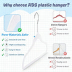 HOUSE DAY 11.4 Inch Baby Hangers 50 Pack - Plastic Kids Hangers Space Saving Thin Profile, Children Closet Organizers with Rotatable Hook of 360°, Heavy Duty for Toddler Clothes Nursery - White
