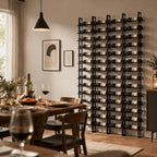 Large Wall Mount Wine Rack, 16 Tier 48 Bottle Wine Storage Organizer Display Holder, Metal Liquor Display for Wine Cellars, Home Bars, Kitchens, and Dining Rooms