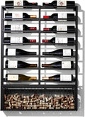 Wine Enthusiast 14-Bottle Gallery Wall Wine Rack with Cork Catcher - Black Powder-Coated Iron Label-Forward Display for 750 mL Bottles, Wall Mounted Bar & Dining Room Décor