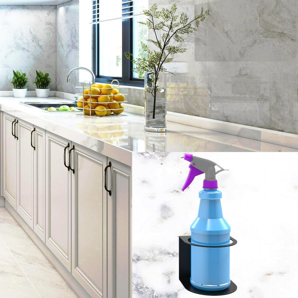 1 Spray Bottle Holder, Steel Wall Mount Storage Organizer for All-Purpose at Garage and Home (SBH-1B1Pc)