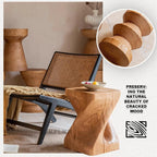Solid Wood Small Side Table, Accent Table Freeform Natural Plant Stand Coffee Table Pedestal Display Stand Accent Stool for Living Room Bedroom Entryway Office Home Decor,N