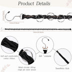 SNOWSTAR Macrame Hair Claw Clip Organizer with Rotating Hook and 20 Metal Rings,Hanging Hair Clip Holder and Storage for Women Girls,Claw Clips Hanger Home Decor for Wall,Door,Closet (Black1PCS)