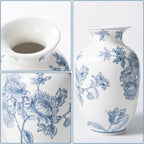 Blue and White Vase for Home Decor, Ceramic Chinoiserie Vase Decor, Porcelain Vases, Flowers and Branches