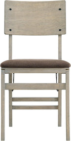 Stakmore Comfort Curve Wood Folding Chairs Set of 2, Padded Upholstered Seat, Solid Hardwood Dining & Card Table Chairs, Space Saving, No Assembly, Driftwood Frame with Bravado Aztec Fabric