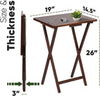 PJ Wood - Folding Wood TV Tray Table - Honey Oak, 10-Piece Set | Rectangular Design, Cross Base, 14.57 in W x 19.09 in L x 26 in H, Indoor Use, Assembly Required, Screwdriver Hammer Needed