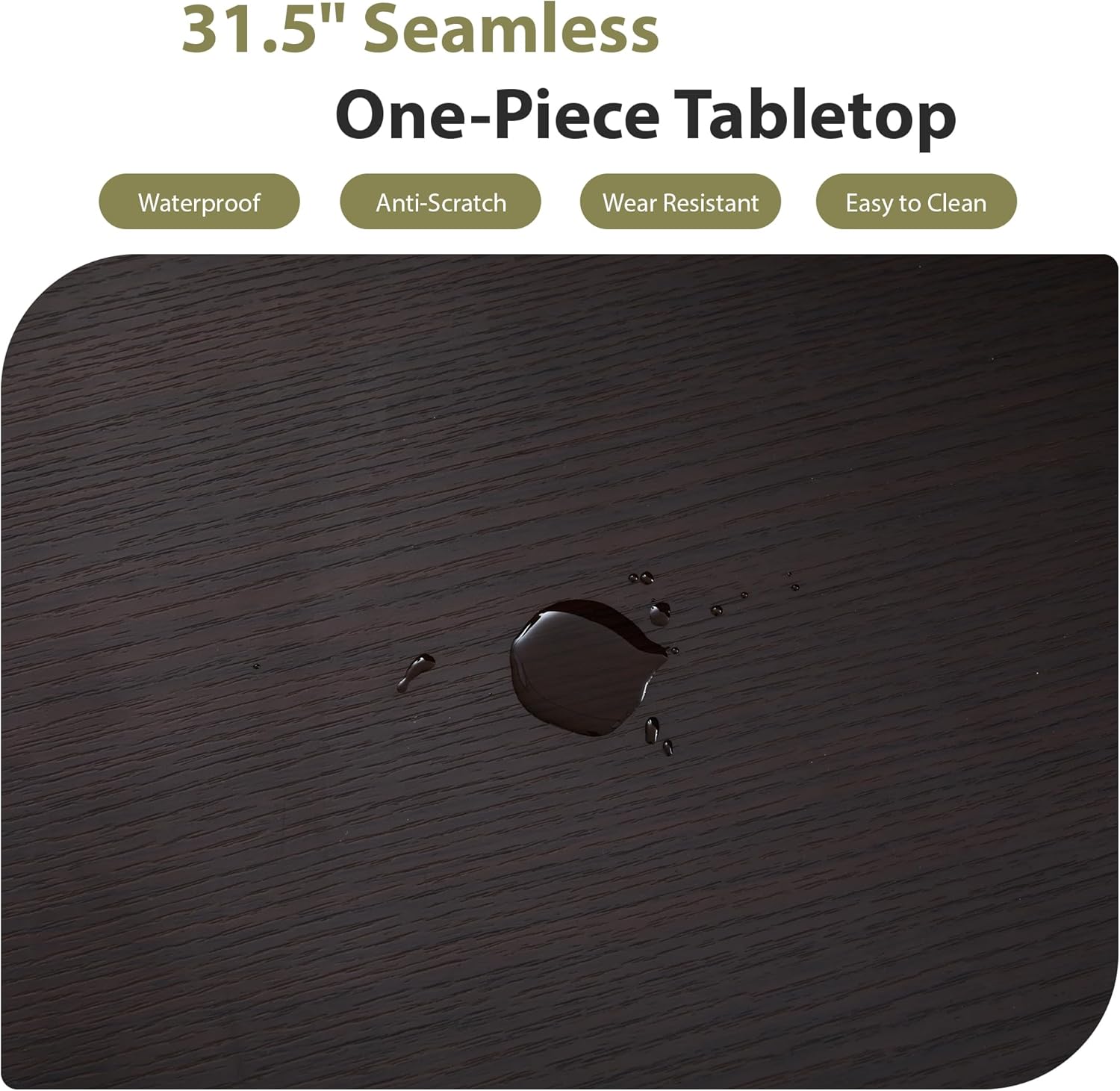 31.5" Round Dining Table for 2-4, Modern Kitchen Table with 2-Tier Storage Shelf, Small Wooden Circle Dining Tables with Fluted Base for Home Dining Room Living Room (Blackened Brown)